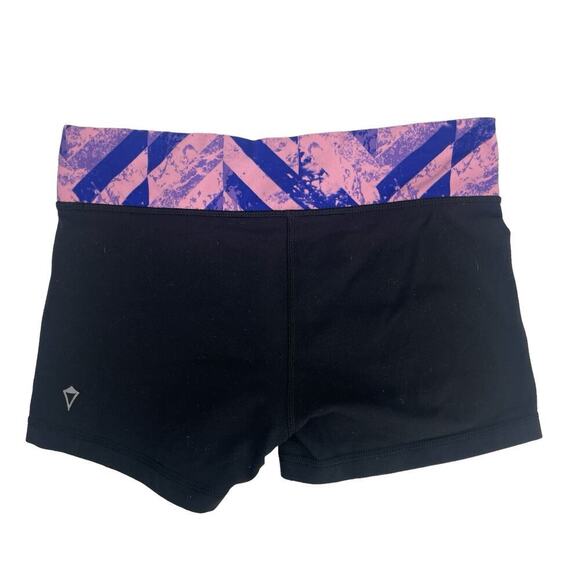 Ivivva Kids Black Multi Reversible Athletic Dance Gymnastics Shorts Size 14 - Picture 2 of 4